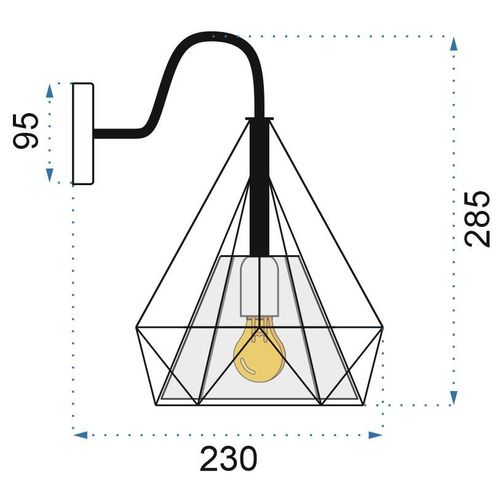 TOOLIGHT ZIDNA SVJETILJKA U STILU Loft E27 BELLO METAL slika 11