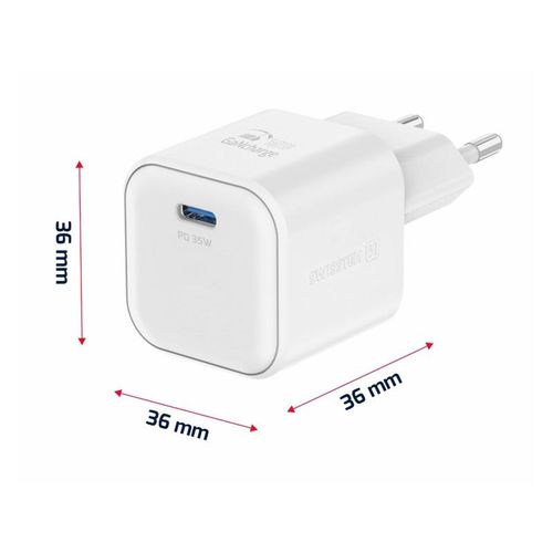 SWISSTEN punjač za AC220, GaN, 1xUSB-C, 1A, bijeli + Lightning kabel slika 4