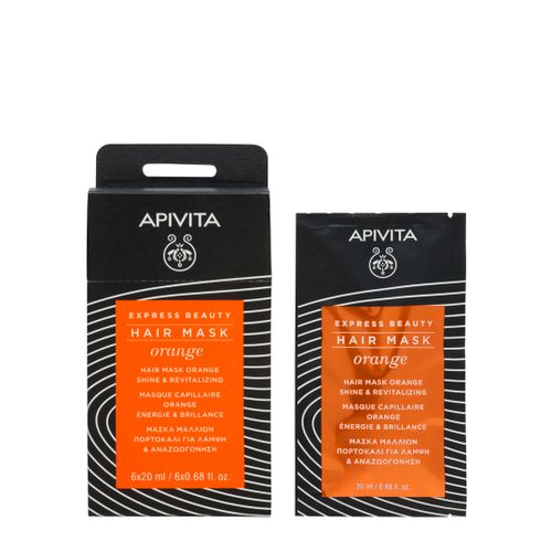 Apivita Express Beauty maska za sjaj i revitalizaciju kose s narančom 20 ml slika 1