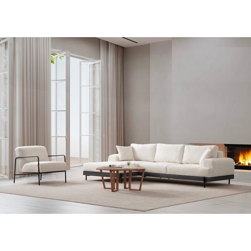 Ugaona Sofa Eti Black Left - Bijela slika 5