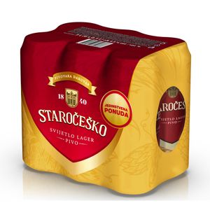 Staročeško pivo 0,5l limenka x 6kom