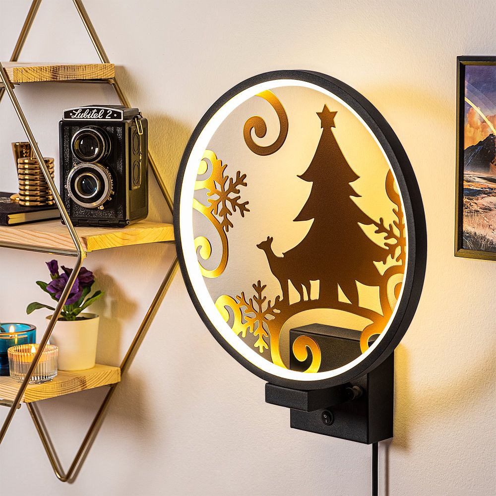 Crna bakarna zidna lampa XMAS19 slika 1