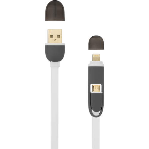 KABEL SBOX USB->MICRO USB + IPH.5 M/M 1M WHITE slika 2