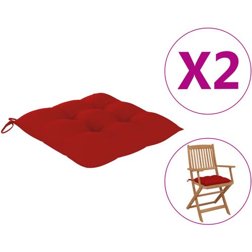 Jastuci za stolice 2 kom crveni 40 x 40 x 7 cm od tkanine slika 8