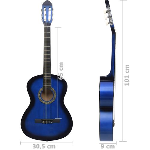 Klasična gitara za početnike plava 4/4 39" od drva lipe slika 26