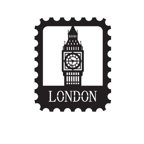 London Stamp Crni Dekorativni Metalni Zidni Ukras slika 3