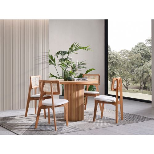 Lova - Natural Natural Dining Table & Chairs Set (4 Pieces) slika 2