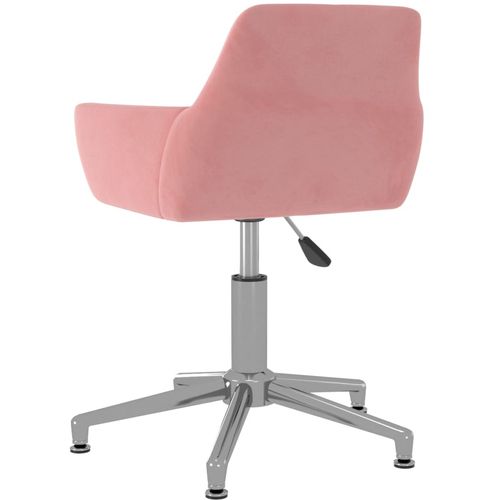 Okretna uredska stolica ružičasta baršunasta slika 5