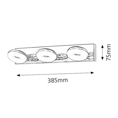 Rabalux Beata zidna lampa LED 3x5W 4000K IP44 hrom Kupatilska rasveta slika 3