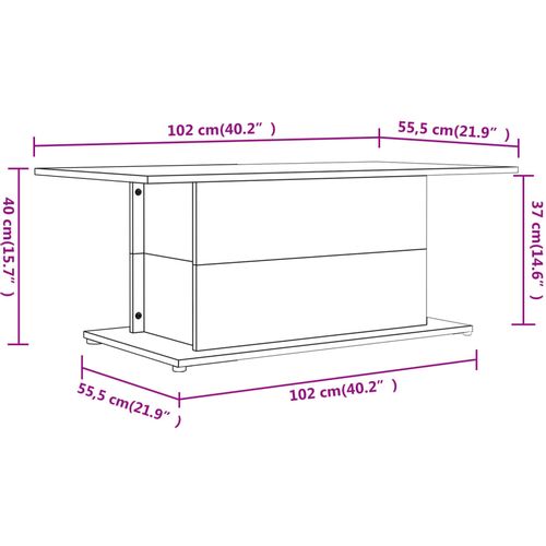 Stolić za kavu boja smeđeg hrasta 102 x 55,5 x 40 cm od iverice slika 7