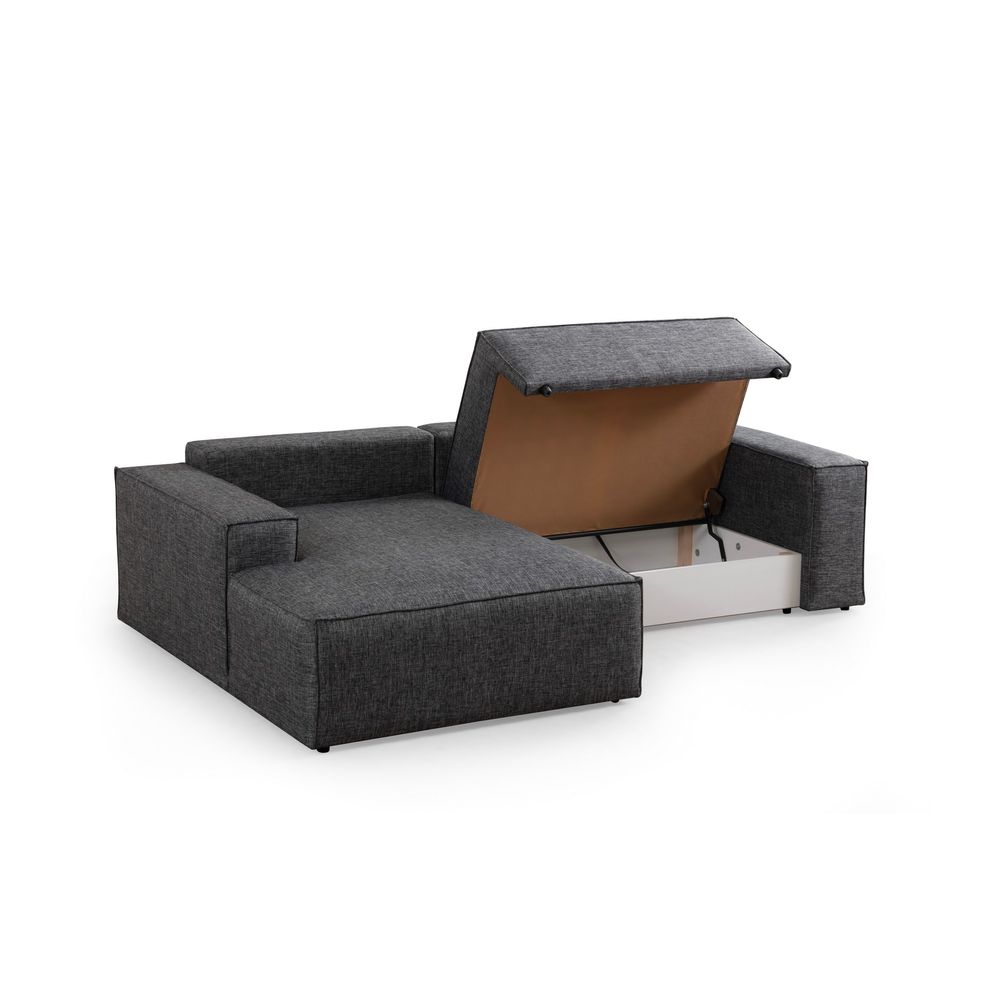 Pırlo Kutni Sofa na Razvlačenje - Tamno Siva slika 12