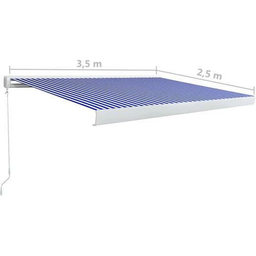 Kazetna tenda na ručno uvlačenje 350 x 250 cm plavo-bijela slika 41