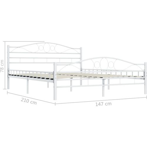 Okvir za krevet bijeli metalni 140 x 200 cm slika 12