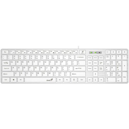 Genius SlimStar 126 tastatura  USB veza, low-profile tipke, bijela-white slika 1