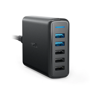 Anker Powerport 5 With Dual Quick Charge 3.0, punjač, crna