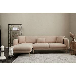 Simena Lijevi - Bež Zlato Kutna Sofa na Razvlačenje
