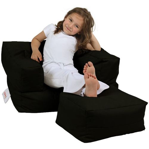 Kids Single Seat Pouffe - Black Black Garden Bean Bag slika 1