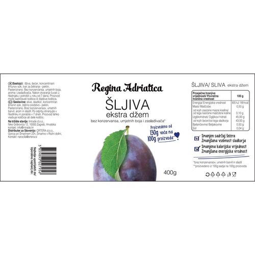 Regina Adriatica ekstra džem od šljive 400 g slika 2