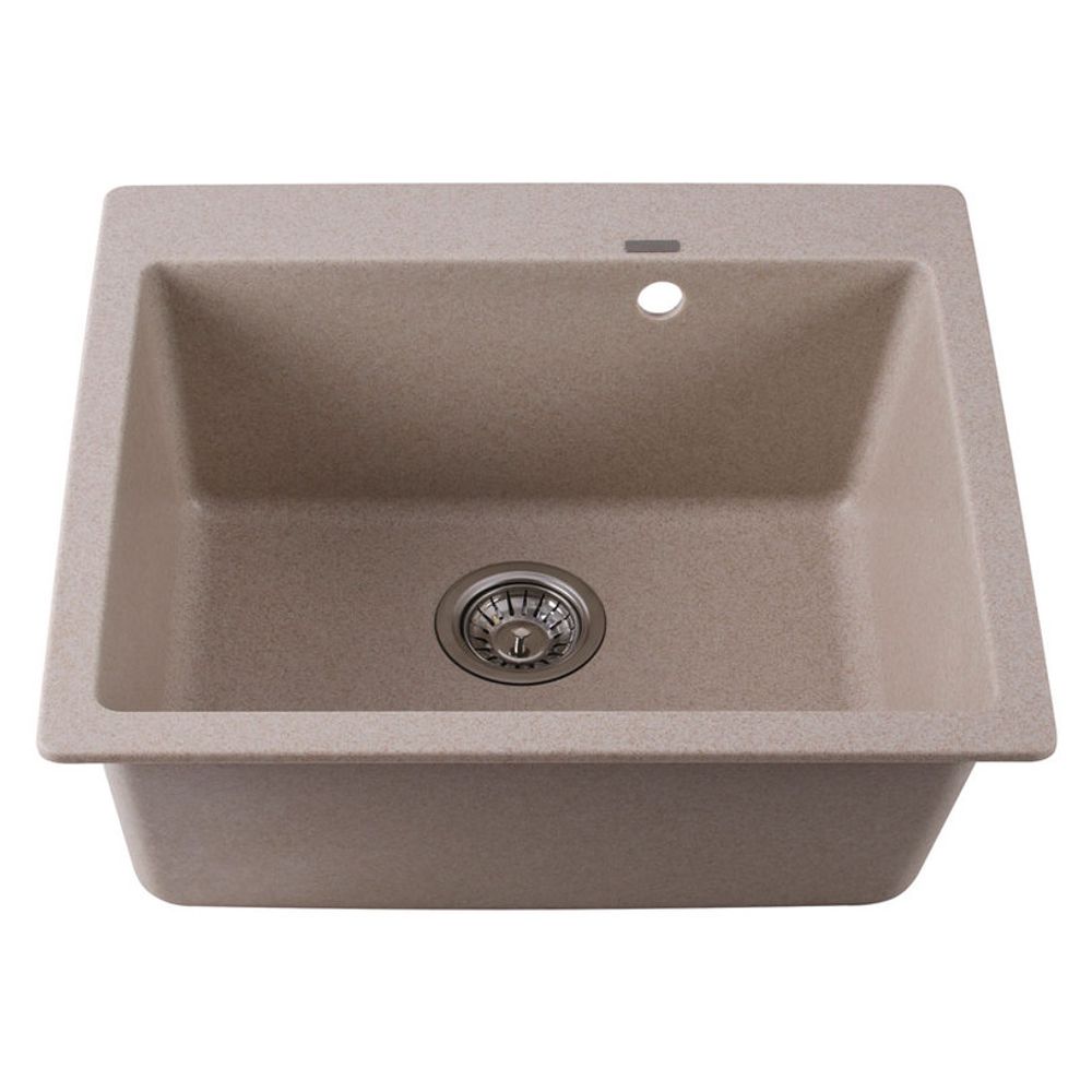 Inter Ceramic sudoper usadni pravokutni 50x57x22,5 cm + sifon, granit bež slika 3