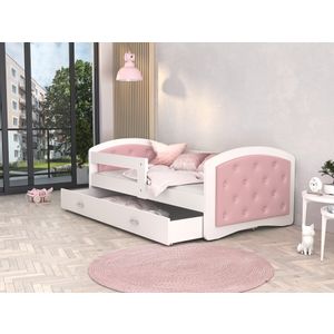 Dečiji tapicirani krevet MEGI  - rozi 160x80