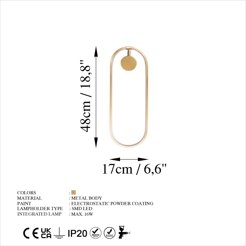 Can - 13557 Zlatna Zidna Lampa slika 6
