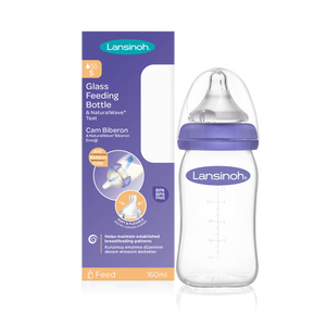Lansinoh Staklena bočica za hranjenje s NaturalWave® dudom malog protoka 160ml