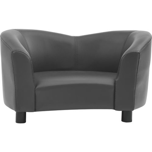 Sofa za pse siva 67 x 41 x 39 cm od umjetne kože slika 23