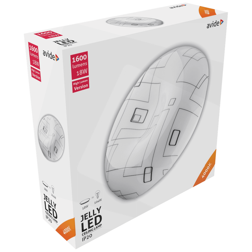 Avide Plafonjera LED, Jelly, 18W, 1600 lm, 4000K, IP20 - ACLO33NW-18W-ME slika 2