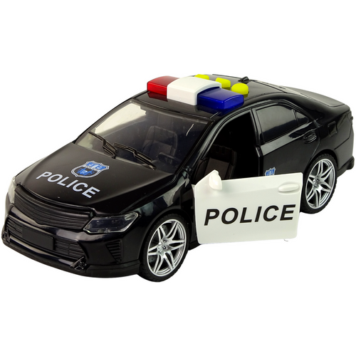 Policijski auto 1:14 sa svjetlosnim i zvučnim efektima crni slika 2