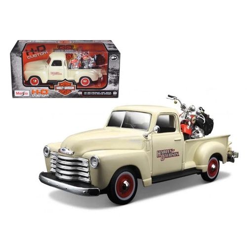 Maisto auto 1:25 1950 Chevrolet 3100 Pickup + 1:24 2001 FLSTS Heritage Springer 32194 slika 1