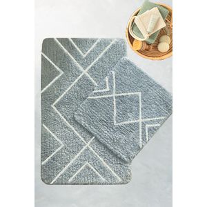 Longan - Grey Grey Bathmat Set (2 Pieces)