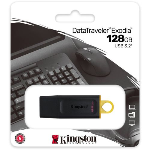 Kingston FLASH DRIVE 128GB USB 3.2 DataTraveler Exodia black/yellow DTX/128GB slika 3