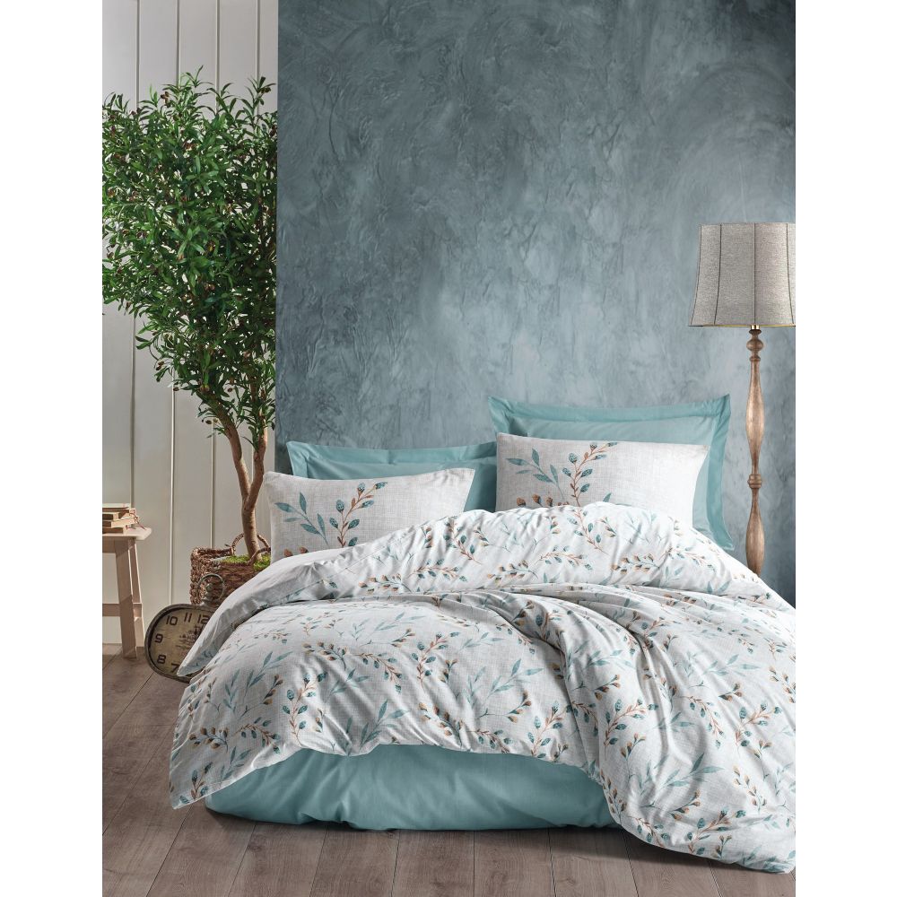 Ranforce single XXL pokrivač set Lendell - mint i bijela slika 1