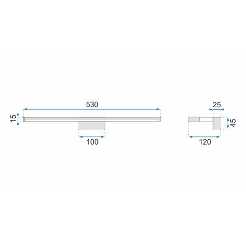 TOOLIGHT LED ZIDNA SVJETILJKA ZA KUPAONICU IZNAD ZRCALA 12W 60CM APP369-1W CHROME slika 12