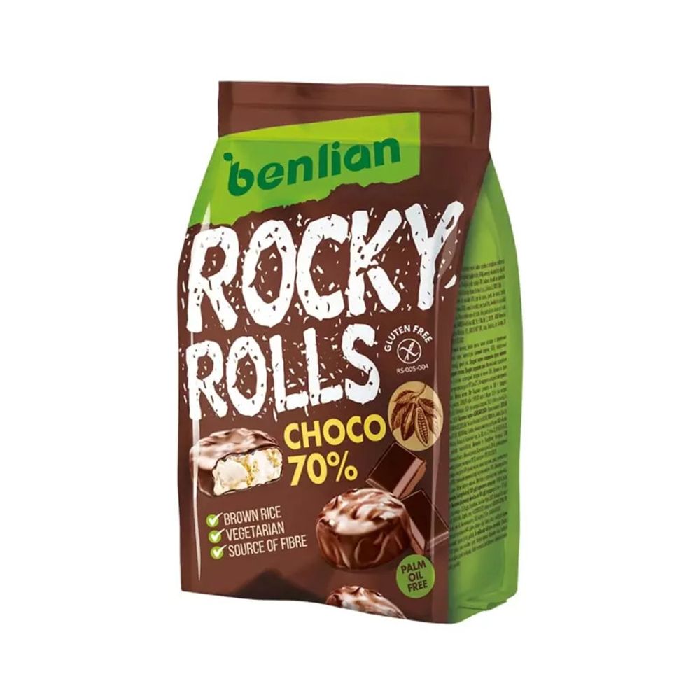Benlian Rocky Rolls Choco Dark Čokolada 70% 70gr slika 1