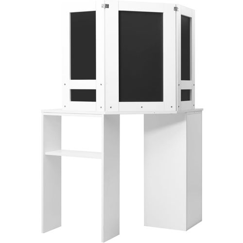 Kutni toaletni stolić za šminkanje s LED svjetlima bijeli slika 7