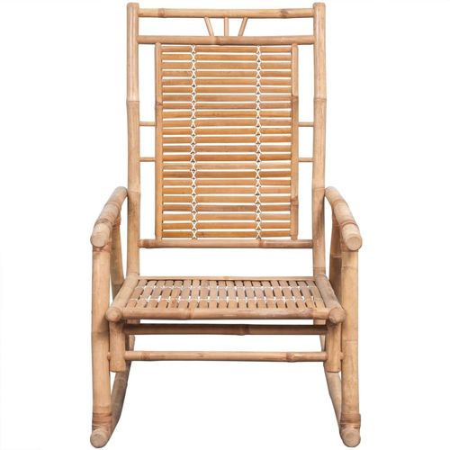 Stolica za ljuljanje od bambusa s jastukom slika 3