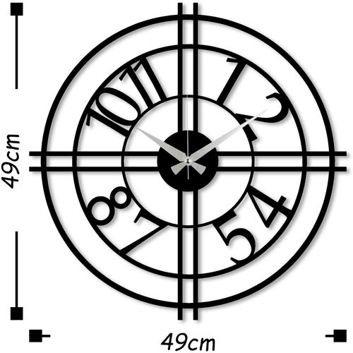 Wallity Ukrasni metalni zidni sat, Metal Wall Clock 33 - Black slika 3