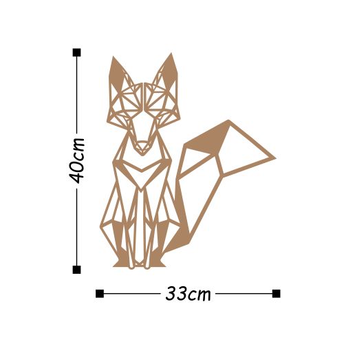 Wallity Metalna zidna dekoracija, Fox - Copper slika 3