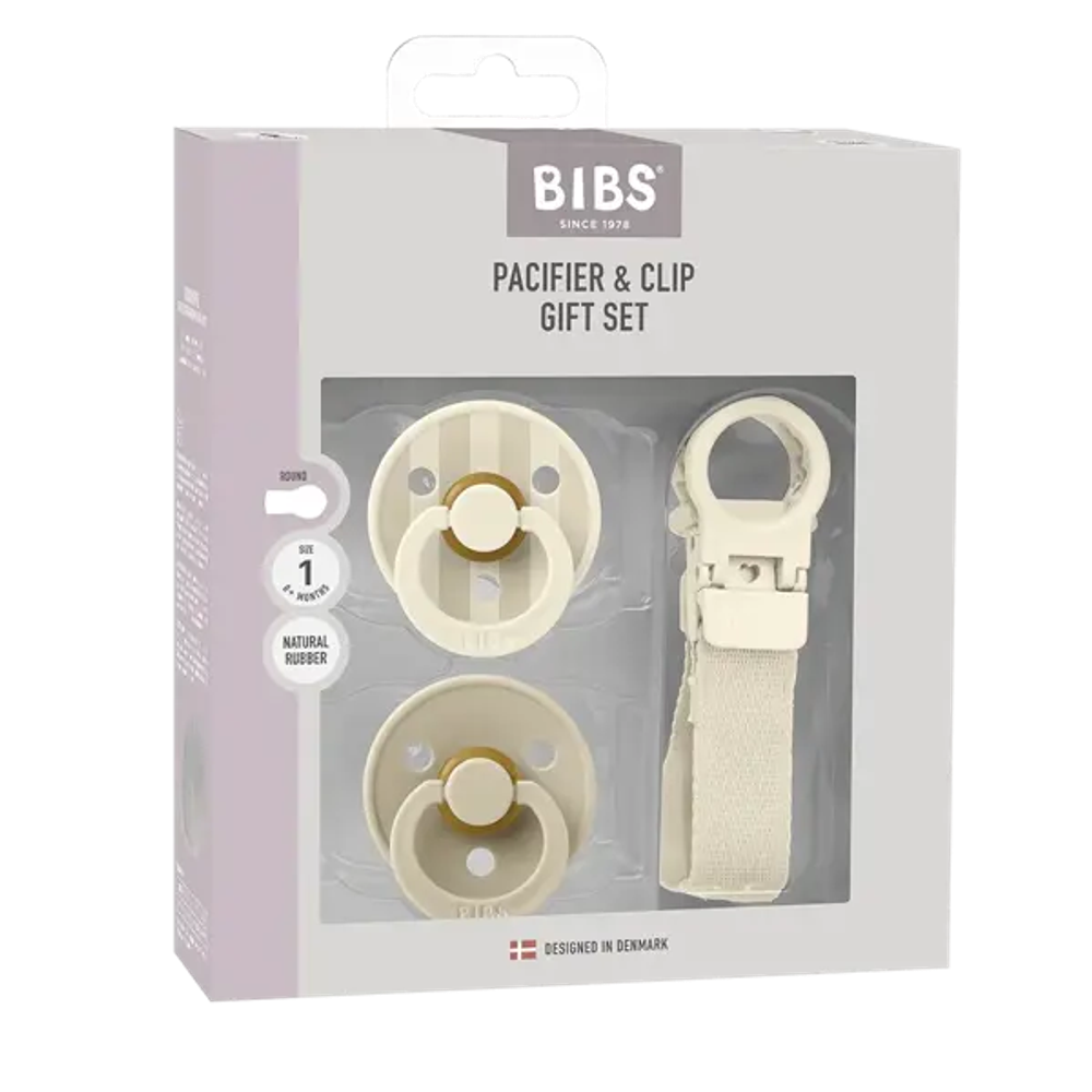 Bibs Poklon set - Dude varalice 0-6mj + Traka za dudu, Ivory slika 1