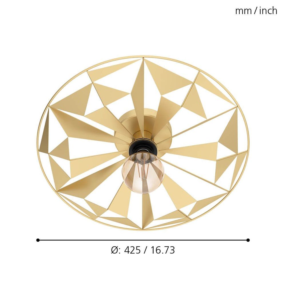 Eglo stropna/zidna lampa E27, promjer 425 mm, zlatna/trokuti "Castanuelo" slika 4