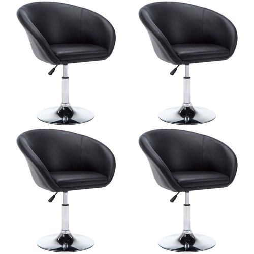 Blagovaonske stolice od umjetne kože okretne 4 kom crne slika 1