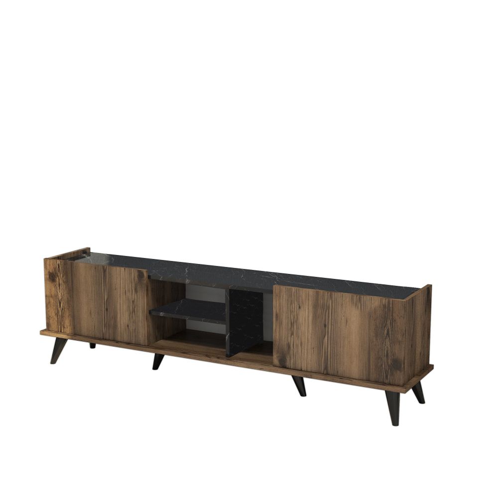 TV Stalak Elegante 1330 - Orah i Crna slika 5