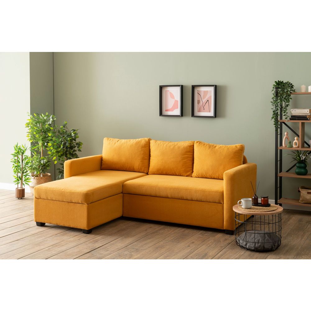 Krevetna ugaona sofa Flavia – bež slika 2