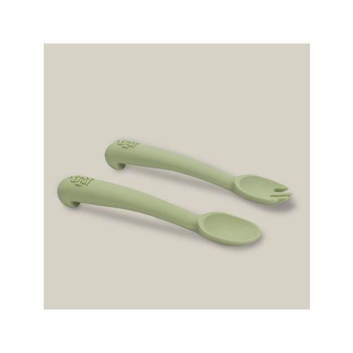 InterBaby silikonski set pribora za jelo Olive Green slika 3