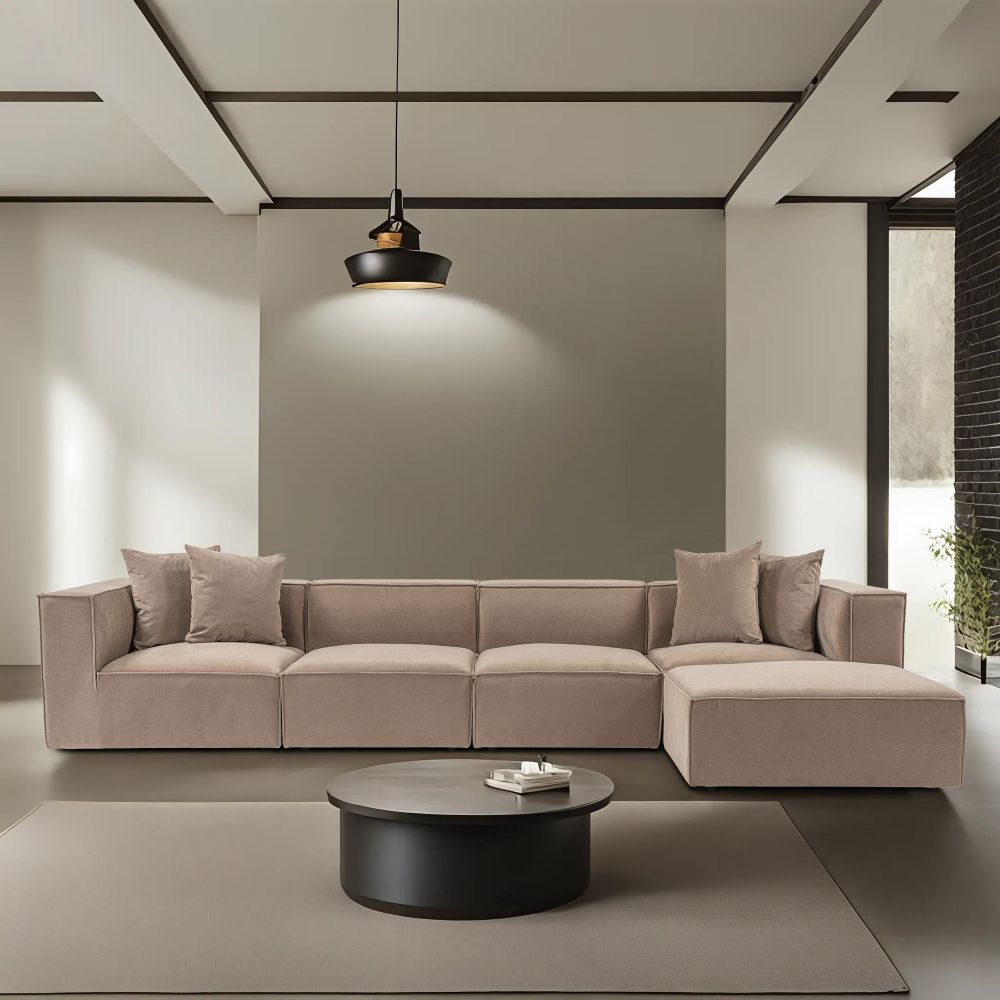 Sora (L1-O1-O1-1R-POUFFE) - Ugao Sofa Cappucino Boje slika 2
