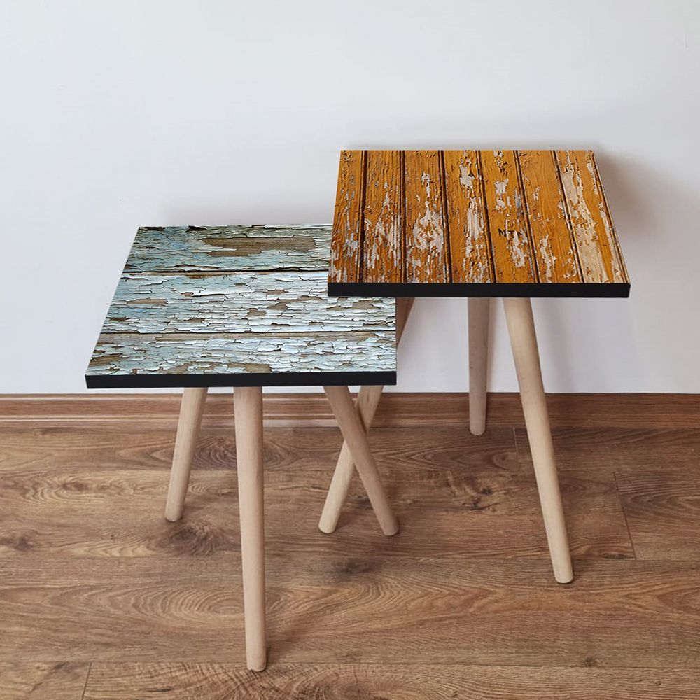 Nesting stolovi 2Shp516 - (2 komada) - boje: zelena, bež, smeđa slika 1
