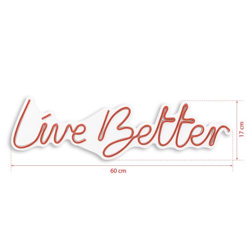 Wallity Zidna LED dekoracija, Live Better - Red slika 8