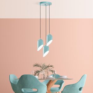 Kesik - 6176 - 3 - Turquoise Turquoise Chandelier