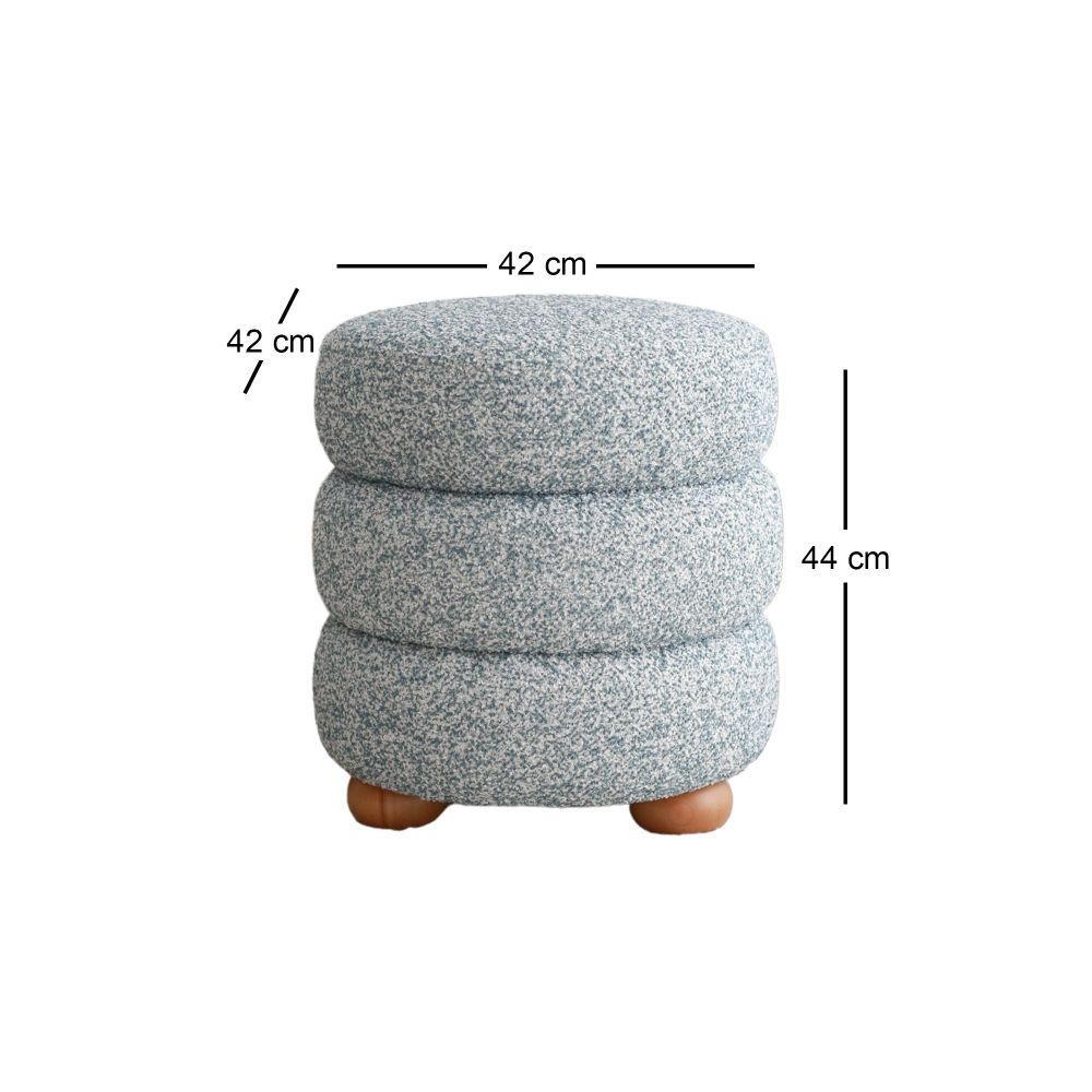 Boumy Wood - Plavi Plavi Sivi Pouf slika 6